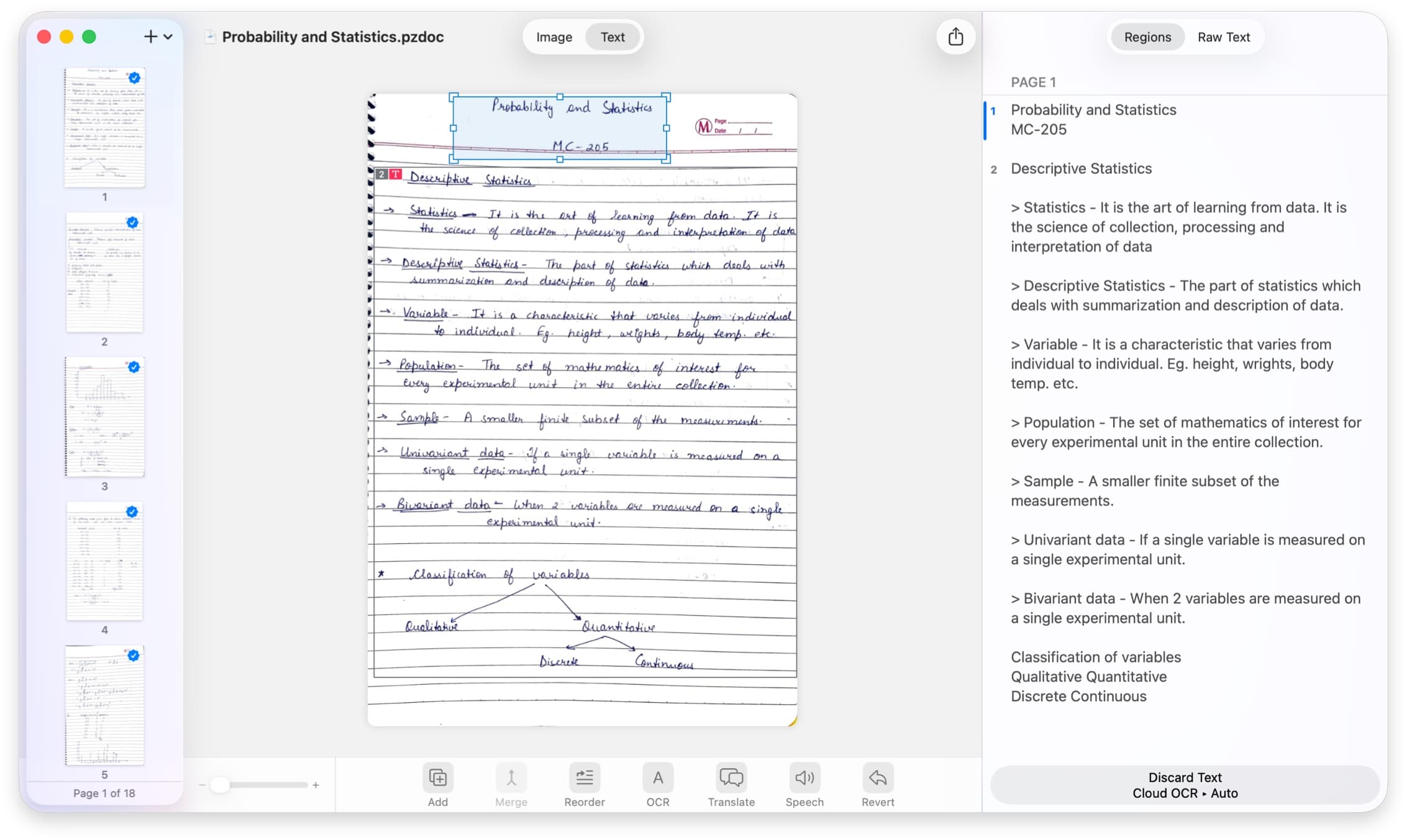 Prizmo Mac OCR app with handwriting recognition — PDF and document text extraction on Mac
