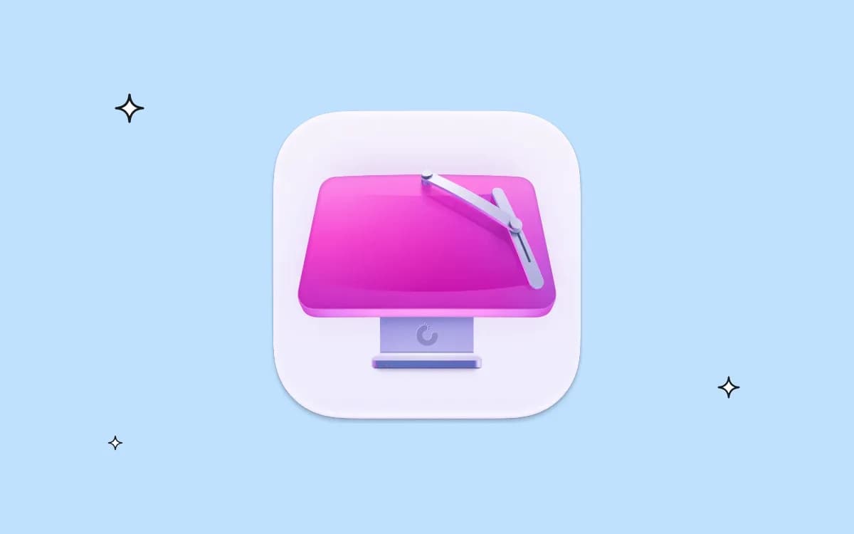 CleanMyMac app icon on a blue background