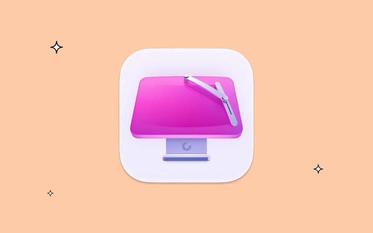 CleanMyMac app icon on a peach background