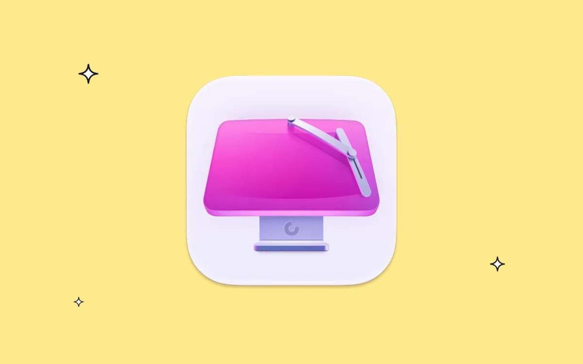 CleanMyMac app icon on a yellow background